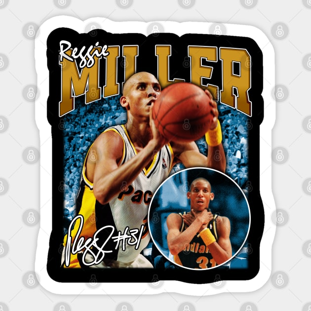 Reggie Miller Choke Sign Basketball Legend Signature Vintage Retro 80s 90s Bootleg Rap Style Sticker by CarDE